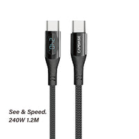 CAPDASE 卡登仕 Display-CC240 智能顯示 USB-C 對 USB-C 快充數據線 (1.2米)