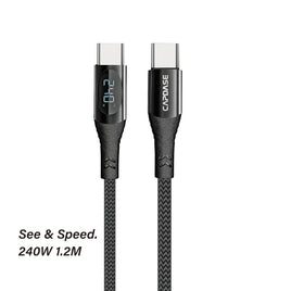 CAPDASE 卡登仕 Display-CC240 智能顯示 USB-C 對 USB-C 快充數據線 (1.2米)