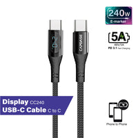CAPDASE 卡登仕 Display-CC240 智能顯示 USB-C 對 USB-C 快充數據線 (1.2米)