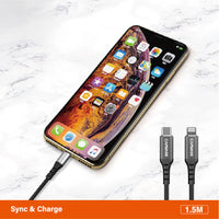 Capdase Metallic LCF2 MFi Lightning to USB-C 線 (1.5m) HCCB-M11G1