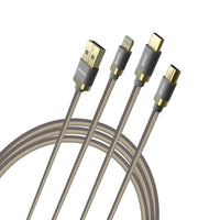 XPOWER 1X3G 1.2m 鍍金1出3高速充電編織線