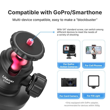 Ulanzi Magnetic Camera Mount for GoPro 運動相機 磁吸云臺支架 吸盤固定底座 C029 - Ulanzi photography accessories