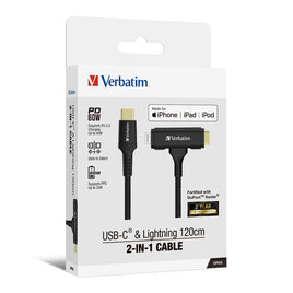 Verbatim USB-C & Lightning 2-in-1 Cable 2合1充電傳輸線 120cm 66974