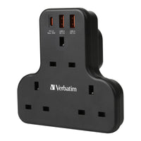 Verbatim 3 Socket PD & QC 3.0 Flat Wall Outlet Extender T型擴充電源插座 66848