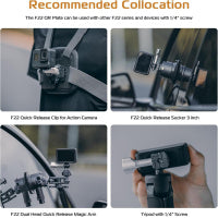 Ulanzi Falcam F22 Double Ears Quick Release Base for Action Camera 雙耳運動相機快裝底座 2552