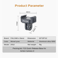 Ulanzi Falcam F22 Double Ears Quick Release Base for Action Camera 雙耳運動相機快裝底座 2552