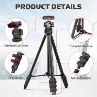 Ulanzi TT51 Aluminium Alloy Portable Tripod 鋁合金手機兩用四節攝影三腳架 T089GBB1