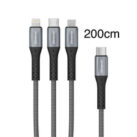 Elementz N4C 3in1  極速充電線 120cm / 200cm  Type-C to Type-C / Lightning / Mirco