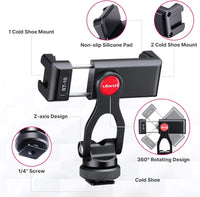 Ulanzi ST-10 Metal Phone Tripod Mount 雙冷靴多功能拓展橫竪拍迷你便攜金屬手機夾 2031