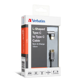 Verbatim L-Shaped Type C to Type C Cable 120cm L型充電傳輸線 66822