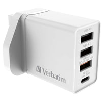 Verbatim 4 Port 30W PD & QC 3.0 USB Charger 充電器 66892 / 66897