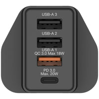 Verbatim 4 Port 30W PD & QC 3.0 USB Charger 充電器 66892 / 66897