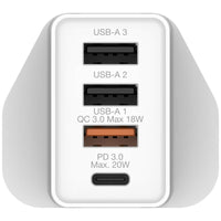Verbatim 4 Port 30W PD & QC 3.0 USB Charger 充電器 66892 / 66897