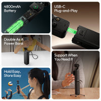 Ulanzi C056 PK-12 Mini Quadpod Battery Handle For Osmo Pocket 3 小短腿續航手把 4800mAh