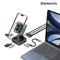Elementz Nexus Q2 USB-C 10合1多功能無線磁吸充電座及擴展器 FC-19GY