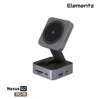 Elementz Nexus Q2 USB-C 10合1多功能無線磁吸充電座及擴展器 FC-19GY