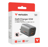 Verbatim 65W GaN 折疊式充電器 (英規插頭) 32351