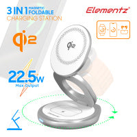 Elementz 3合1 360°磁吸式無線充電座 (銀色)  FC-39Q-SV