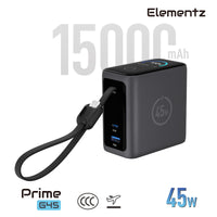 Elementz MagPrime G45-15000mAh 行動電源 PMP-G45 CCC *3C/QR Code認證*