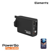 Elementz 100W PowerGo Flex Si100 氮化鎵GaN 迷你充電器 PD-FS100