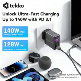 Tekko 140W PD3.1 & GaN3 快速充電器 PDC140S