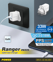 CAPDASE 33W QC3.0 & PPS 30W 2 USB GaN 英規充電器 2U33S AD00-R1602-UK
