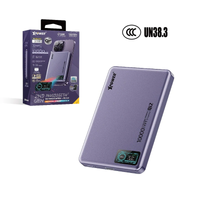 XPower MagDigita² 第2代鋁合金彩屏顯示 10000mAh PD3.0+QI2 磁吸移動電源 (紫色/粉色) XP-MDT-PP/XP-MDT-PK *3C認證*