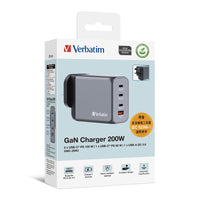 Verbatim 4 埠 200W GaN 壁式充電器 (GNC-200U) 32210