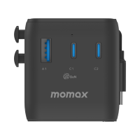 Momax 1-World²⁺ 100W 伸縮充電線四接口旅行充電插座 (黑色款) UA25UKD