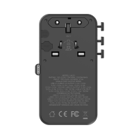 Momax 1-World²⁺ 100W 伸縮充電線四接口旅行充電插座 (黑色款) UA25UKD