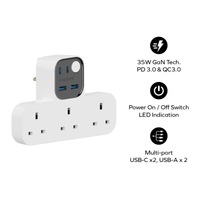 Momax 1-Charge Work Flow USB + 3口T型插座 US19UKW