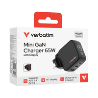 Verbatim 65W 充電器 30246 2C1A GaN PD Charger 3輸出 氮化鎵充電器 USB快速充電器 快充火牛 PPS 技術 USB充電器 叉電器 手提電腦充電