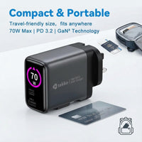 Tekko 70W PD3.2 GaN³ 快速充電器 (自帶線款) PDC70SA