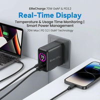 Tekko 70W PD3.2 GaN³ 快速充電器 (自帶線款) PDC70SA
