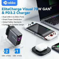 Tekko 70W PD3.2 GaN³ 快速充電器 (自帶線款) PDC70SA
