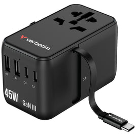 Verbatim Charge ‘n’ Travel Adapter 45W with Cable 旅行轉插充電器 30182