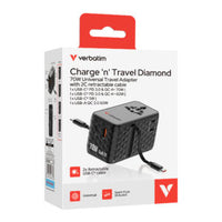 Charge 'n' Travel Diamond 70W 通用旅行轉插(附雙USB-C可伸縮充電線) (CNT-70/2C) 30186