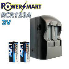 Powersmart  CR123A 3V/500mAh 充電電池(兩粒) 連充電器套裝