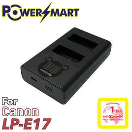 PowerSmart Canon LPE17 兩位充電器套裝 | Type-C 及 Micro USB 連接介面