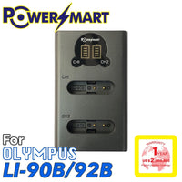 PowerSmart Olympus Li-90B/Li-92B LCD USB 雙位Type-C 快速充電器