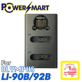 PowerSmart Olympus Li-90B/Li-92B LCD USB 雙位Type-C 快速充電器