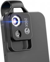 APEXEL 200倍 電話便攜顯微 微距鏡頭 設有CPL防反光+LED燈 APL-MS002CBK