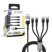 XPower BC24 8合1 2出4 100W PD3.0 鋁合金傳輸快速充電線 120CM