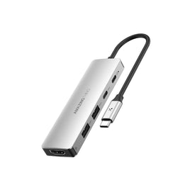 AMAZINGTHING THUNDER PRO 5合1 4K USB-C 集線器 支援 4K@60Hz HDMI 高畫質影音輸出 100W PD 快速充電與 USB 3.0 超高速資料傳輸 輕薄鋁合金高效散熱外殼 防纏繞耐磨編織線身 適用 MacBook Pro Air iPad Pro iPhone 17 16 系列及 Type-C 筆電 香港實體店