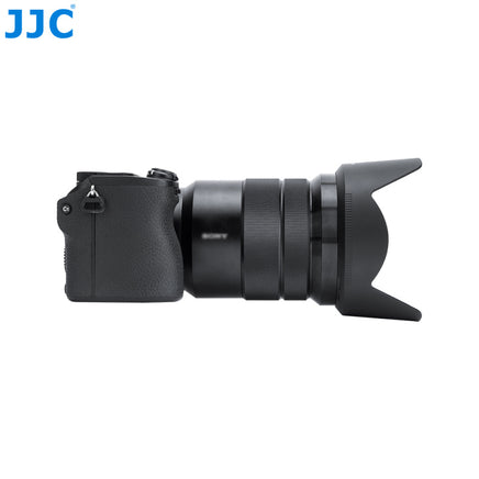 JJC LH-SH128 鏡頭遮光罩 替代 Sony ALC-SH128 原廠遮光罩 適用 E PZ 18-105mm f/4 G OSS 鏡頭（有效阻擋雜光眩光 / 支援反扣收納與鏡頭保護）香港實體店