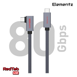 Elementz N5-L12數據傳輸線 (120cm)  USB-C To C 80Gbps/240W/8K@60Hz L-Shape