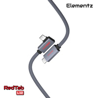 Elementz N5-L12數據傳輸線 (120cm)  USB-C To C 80Gbps/240W/8K@60Hz L-Shape