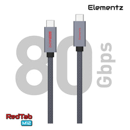 Elementz N5-M12 快充傳輸線 (1.2m)  USB-C To C 80Gbps/240W/8K@60Hz