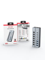 VEN-DENS 7位 USB3.0 Hub｜3×USB-A + 4×USB-C 獨立開關連轉接頭