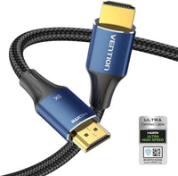 VENTION 1.5m/2m/3m/5m 8K HDMI 2.1 (8K60Hz/4K120Hz) 48Gbit/s 純銅線芯鍍金頭 雙纖維編織影音傳輸線